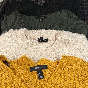 Ladies LOT of 4 - fuzzy winter sweaters